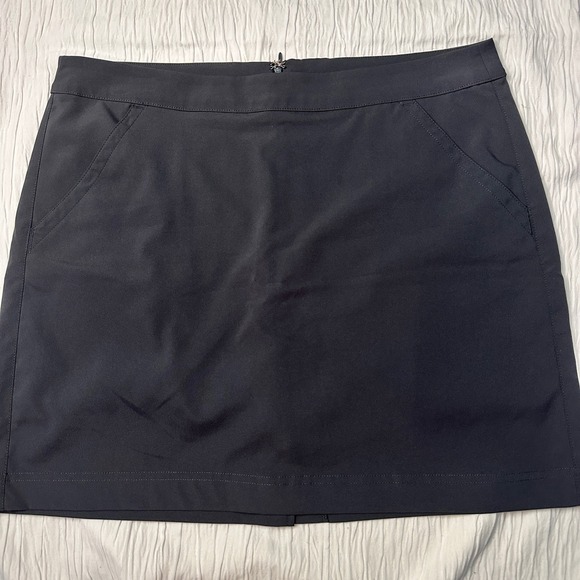 PGA‎ Tour Golf Skort Back Zipper Solid Dark Gray Polyester Womens 10 - Picture 1 of 8